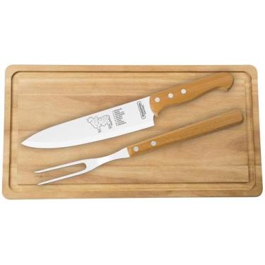 Imagem de Kit para Churrasco Tramontina com Lâminas em Aço Inox e Cabos de Madei