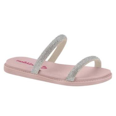 Imagem de Chinelo slide molekinha infantil menina 2312.255, Cristal, Creme, Rosa