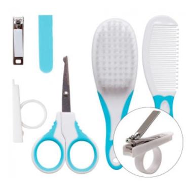 Imagem de Kit Cuidados E Higiene azul Bebê pente,escova Cortador De Unha - Buba 