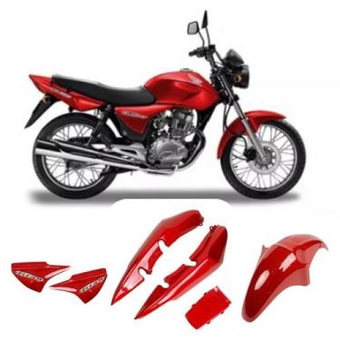 Imagem de Kit Carenagem Titan 150 Vermelha 2004 á 2005 Vermelho Adesivado - West