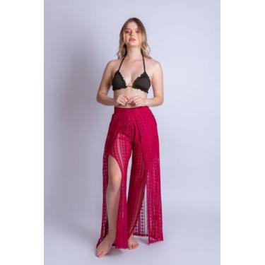 Imagem de Saída de Praia Calça de Renda - Stella Bernardi, Vermelho desejo, P