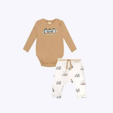 Imagem de Conjunto Body Manga Longa Bordado E Calça Pinguim Bebê Menino Milon 20