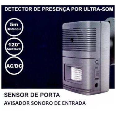 Imagem de Sensor de Presença Anunciador Ultra Som Sonoro SD-300D - RPC