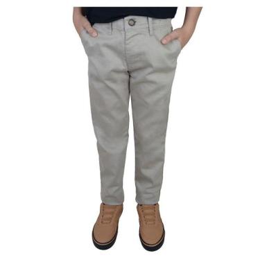 Imagem de Calça Infantil Masculina Ogochi Sarja Essencial Marrom Areia, 04, Marr
