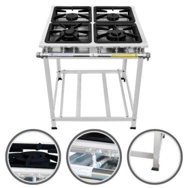 Imagem de Fogão Industrial 4 Bocas Baixa Pressão Inox Profissional a Gás Glp Que