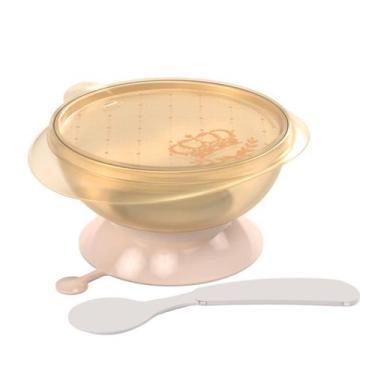 Imagem de Prato Tigela Alimentação Infantil Bebê Menina Com Ventosa 240ML Plasút