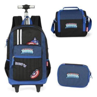 Imagem de Kit Mochila Vingadores Hulk Capitão America Homem De Ferro - Luxcel