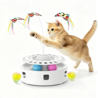 Imagem de Brinquedo para Gatos Interativo Automático 3 em 1 com Pena e Bola Newp