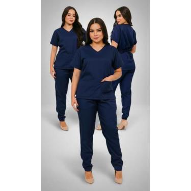 Imagem de Conjunto Pijama Cirúrgico Feminino V-Neck, 2 Bolsos - Congratulations 