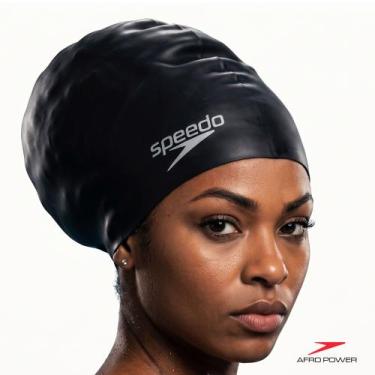 Imagem de Touca de Natação Adulto Power Afro Speedo - Preto, Preto, ÚNICO
