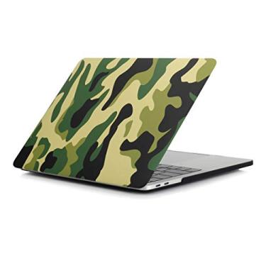 Imagem de Capa ultra fina estampa de camuflagem verde decalque água PC capa protetora para MacBook Pro 15,4 polegadas A1990 (2018) capa traseira do telefone