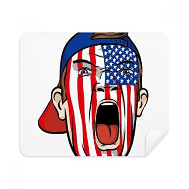 Imagem de Capa para pintura de bandeira dos EUA pano de limpeza limpador de tela 2 peças tecido de camurça