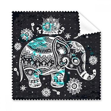 Imagem de Pano de limpeza de animais Nation Elephant Flower Preto Azul 5 peças