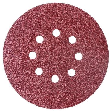 Imagem de Kit 100 Disco de lixa Ferro Madeira Vermelho 150mm Grão 80 Starfer