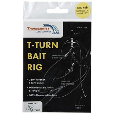 Imagem de Thundermist Atração Company 8B Canal Catfish Rig com Gancho Circular T-Turn Isca Rig, Transparente