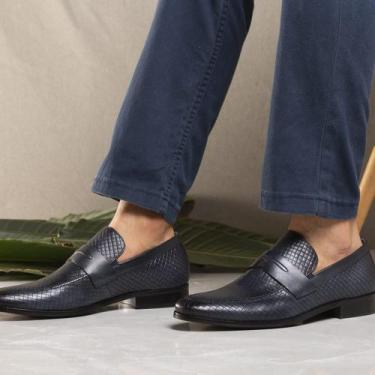 Imagem de Sapato Masculino Loafer Em Couro Elba Blue Savelli - Savelli Calçados
