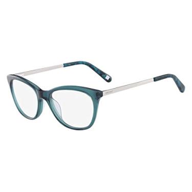 Imagem de Óculos de Grau Nine West Nw8004 320/52 Verde Azulado Transparente