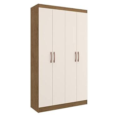 Imagem de Armário 4 Portas Lavanderia Multiuso Multimóveis Cr8000 Nogueira/off White