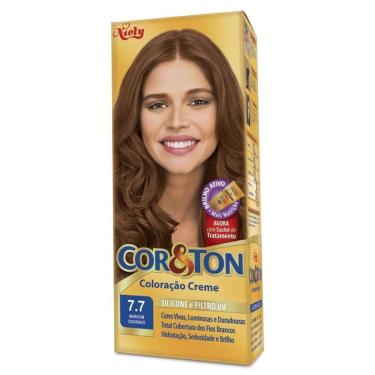 Imagem de Tintura Creme Cor & Ton Marrom Dourado 7.7