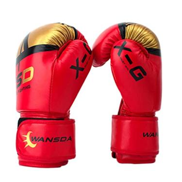 Imagem de XUSIJAKQ1 Boodun 1 par infantil/adulto feminino masculino luvas de boxe saco de areia treinamento muay thai karatê luva luva de luta, Vermelho, 10 uncji