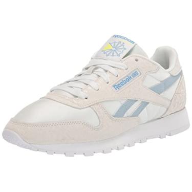 Imagem de Reebok Tênis feminino de couro clássico, Cinza puro/branco/cinza, 11