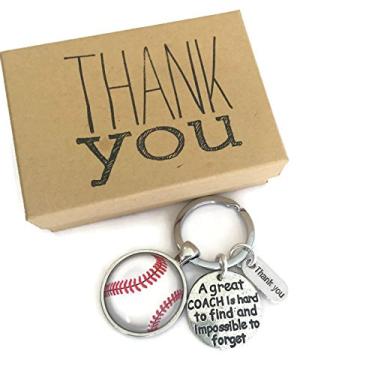 Imagem de Chaveiro de lembrança de agradecimento de treinador de beisebol com embalagem de presente para o seu treinador