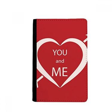 Imagem de Porta-passaporte para Dia dos Namorados Vermelho Branco You And Me Notecase Burse Capa Carteira Cartão, Multicolor