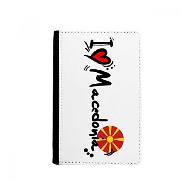 Imagem de I Love Macedonia Palavra Bandeira Amor Coração Ilustração Porta Passaporte Notecase Burse Carteira Capa Cartão Bolsa, Multicolor
