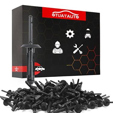 Imagem de OTUAYAUTO Clipe de rebite de plástico de 100 peças, substituição para Jeep Wrangler 07-15, Chrysler 300 99-10, Dodge Avenger 08-14, substituição de prendedor de nylon #OEM: 10184895/6506007AA/6501559