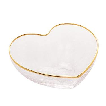 Imagem de Bowl de Vidro com Borda Dourada Heart 15cm x 14cm x 6cm - Wolff