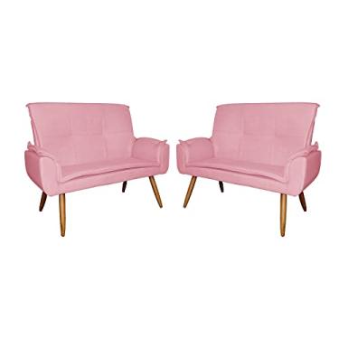 Imagem de Kit 02 Poltronas Namoradeiras Emília Suede Cores - DS Estofados