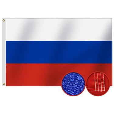 Imagem de Bandeira da Rússia resistente 9,5 x 1,5 m, nylon Oxford de maior duração 210D | Quatro linhas de costura nas extremidades | Bandeira nacional russa para decoração de quintal e casa