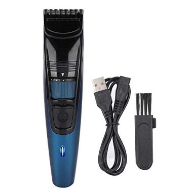 Imagem de Cortador de cabelo USB Aparador de pêlos elétrico Barbeador Aparelho de auto-serviço para homens Kit de higiene pessoal Aparador de barba profissional Aparador de pêlos recarregável (azul)