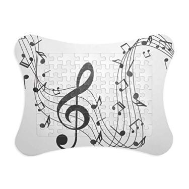 Imagem de Moldura preta para quebra-cabeça de notas musicais da Flappg, jogo de papel para casa