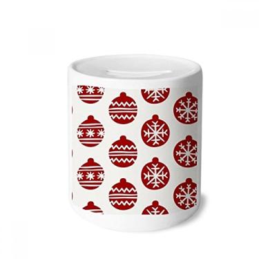 Imagem de DIYthinker Caixa de moedas de cerâmica com estampa de flocos de neve de Natal para festivais, porta-moedas