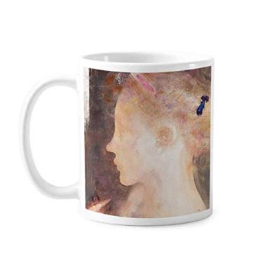 Imagem de Caneca para pintura a óleo XJJ Side Beauty Girl cerâmica café porcelana louça