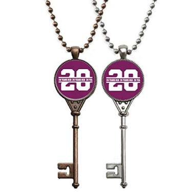 Imagem de OFFbb-USA Twenty Years Life Art Deco Presente Fashion Chaveiro Colar Pingente Joias Decoração de Casal