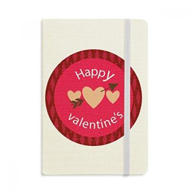 Imagem de Caderno rosa Happy Valentine's Day Coração Arrow oficial tecido capa dura diário diário clássico