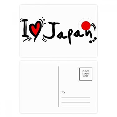 Imagem de I Love Japan Word Flag Heart Postal Set Birthday Mailing Cartão de felicitações