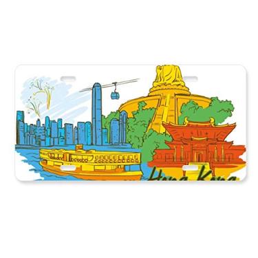 Imagem de DIYthinker China Hong Kong Victoria placa de carro decoração de carro acessório de aço inoxidável
