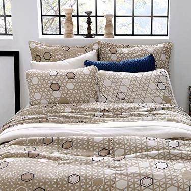 Imagem de Jogo de Cama Solteiro 3 Peças Estampado em Malha 100% Algodão Vivaldi Tóquio Geométrica