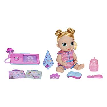 Imagem de Boneca Baby Alive Lulu Achoo Loira de 30 cm com Luzes, sons e Movimentos - F2620 - Hasbro, Rosa e azul