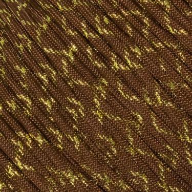 Imagem de Corda de paraquedas West Coast 10 25 50 e 100 pés Hanks e 250 300 1000 carretéis Winder & Buckle Options Tipo III 7 fios 550 cordão paraquedas muitas cores - maior seleção de corda de paraquedas, Chocolate Brown w/ Gold Metallic X, 100 Feet