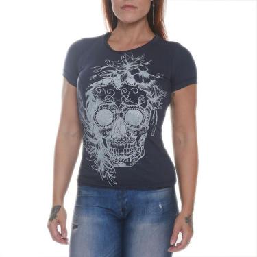 Imagem de CAMISETA SKULL FLOWERS BKF0105 AZUL - BLACK SKULL - CLOTHING (P)-Unissex