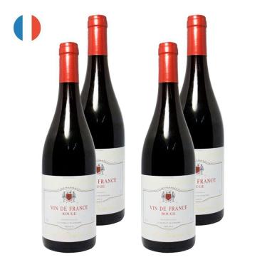 Imagem de Kit 4 Vinhos Vin De France Rouge Tinto França 750ml