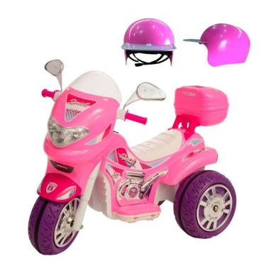 Imagem de Moto Elétrica Infantil 12V Sprint Turbo Com Capacete Luz E Som - Biemme Brinquedos