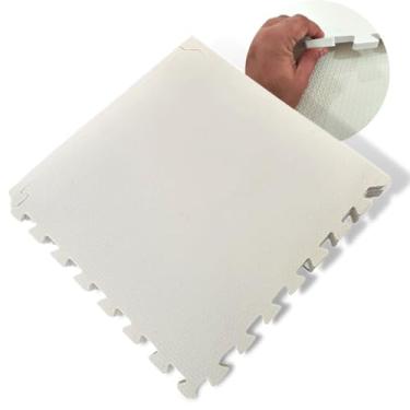 Imagem de Kit 8 Tapete EVA Infantil Tatame Bebe Criança Placa de 50x50cm 10mm Área de 2m² Diversas Cores Brinquedoteca Atividades (Branco)