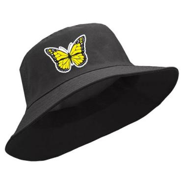 Imagem de Boné Chapéu Unissex Cata Borboleta Amarela Butterfly Ovo Bucket Hat Va
