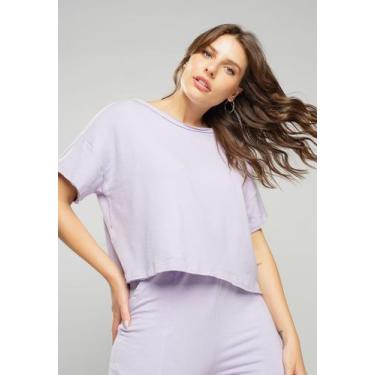 Imagem de Cropped  Amplo Malha Comfort Lilás Salvatore Fashion