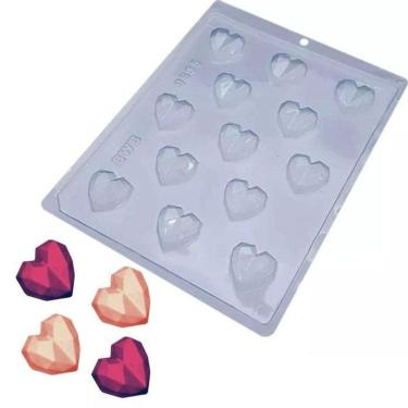 Imagem de 3 Formas coração lapidado simples bombom pascoa bwb 9835 Tradicional Chocolate
